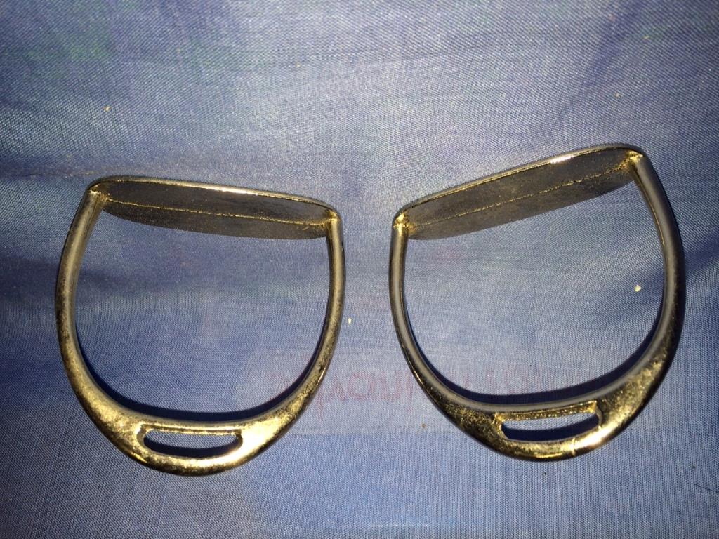 Brass rocking horse stirrups