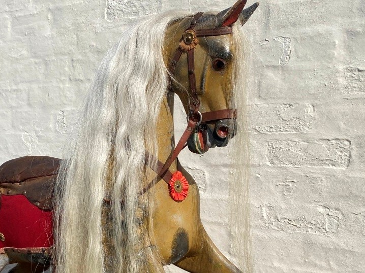german made pull along toy horse